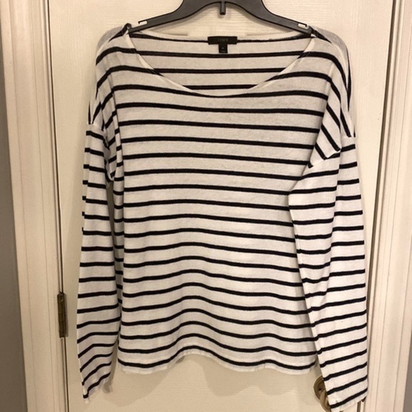 J. Crew Tops - NWOT black and white stripped J.Crew top size medium​
